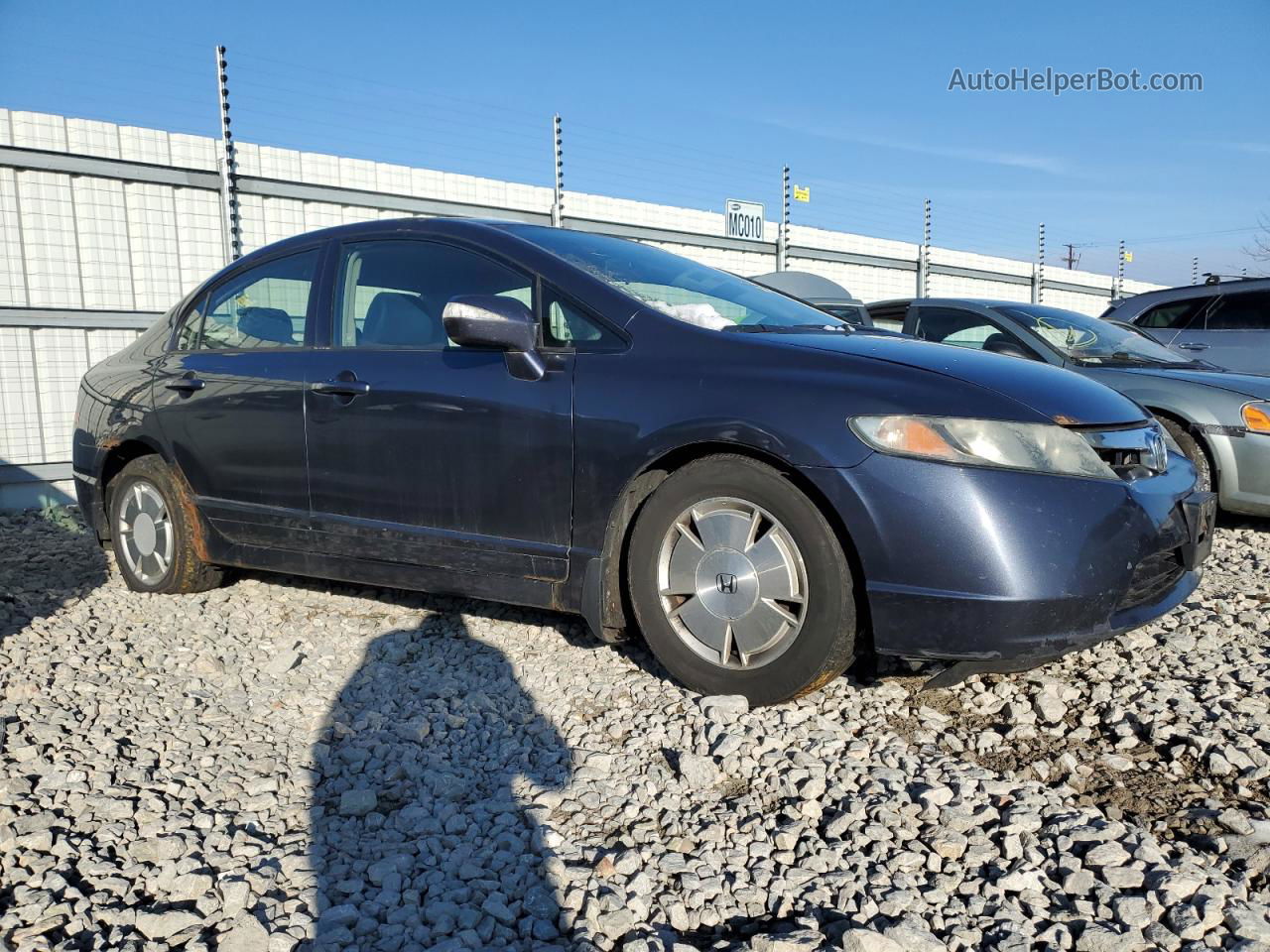 2006 Honda Civic Hybrid Синий vin: JHMFA36296S029185