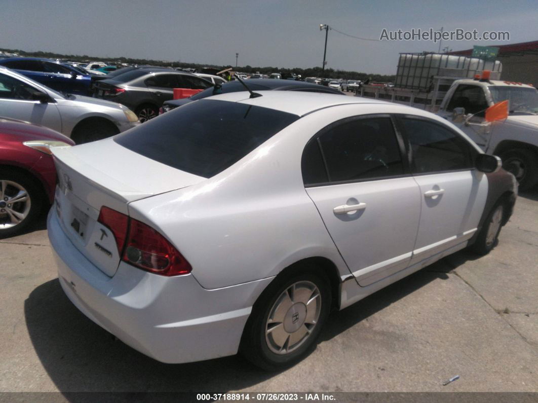 2006 Honda Civic Hybrid   Белый vin: JHMFA36296S030076