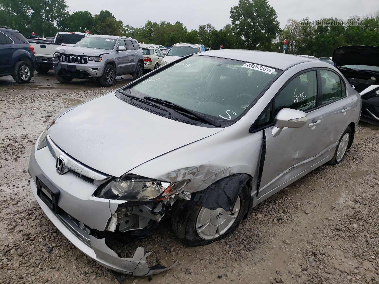 2008 Honda Civic Hybrid Silver vin: JHMFA36298S029965