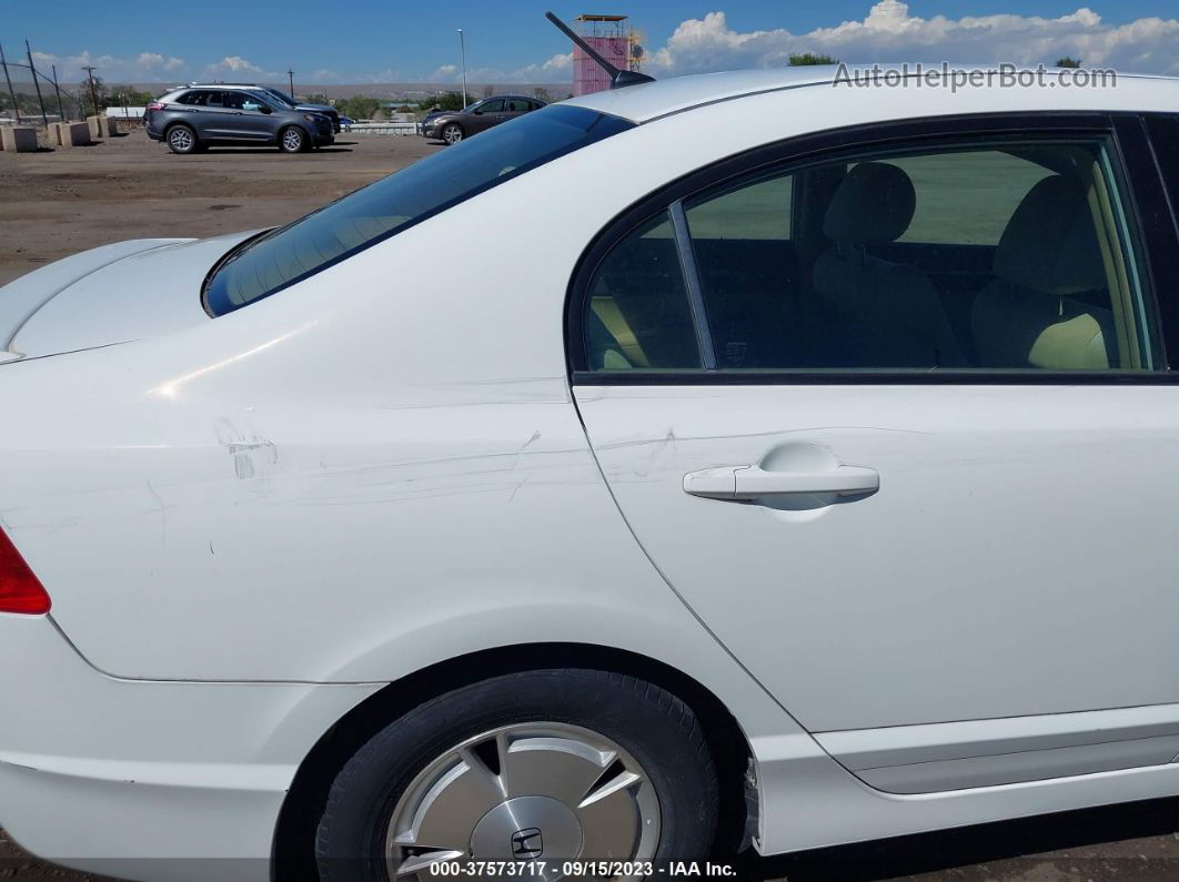 2006 Honda Civic Hybrid   White vin: JHMFA362X6S000763