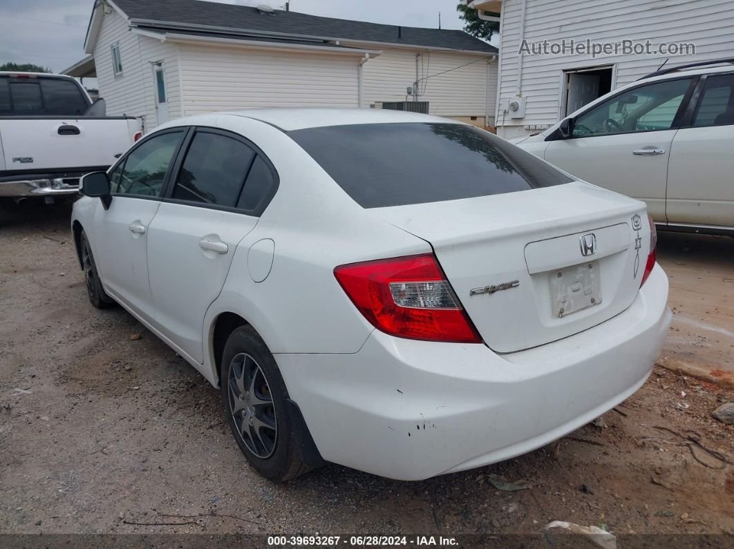 2012 Honda Civic Lx White vin: JHMFB2F56CS002197