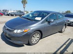 2012 Honda Civic Lx Gray vin: JHMFB2F56CS005150