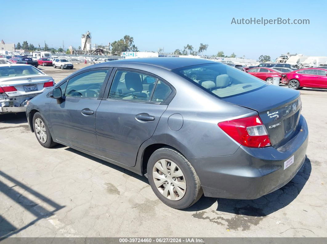 2012 Honda Civic Lx Gray vin: JHMFB2F56CS005150