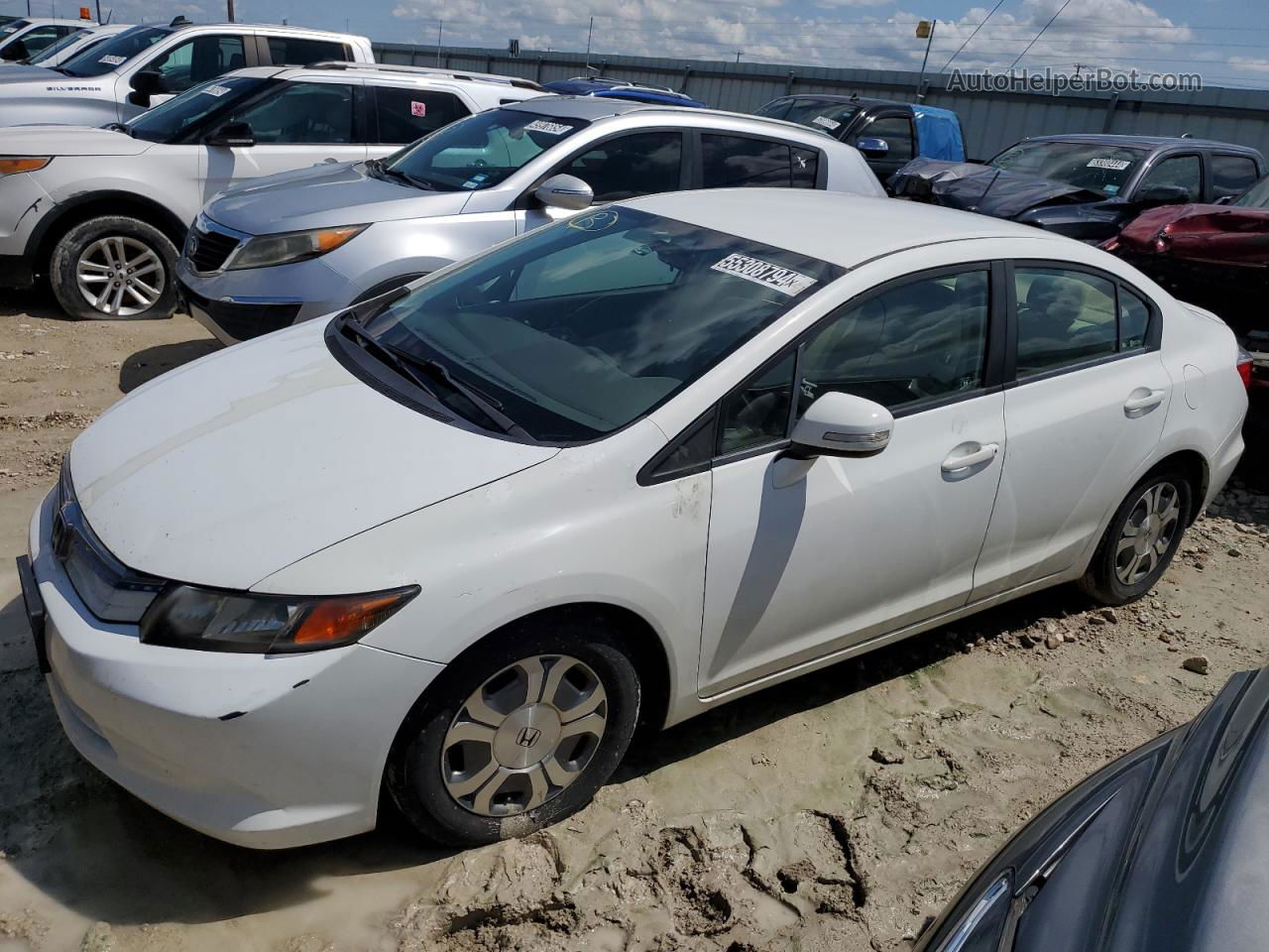 2012 Honda Civic Hybrid White vin: JHMFB4F27CS000850