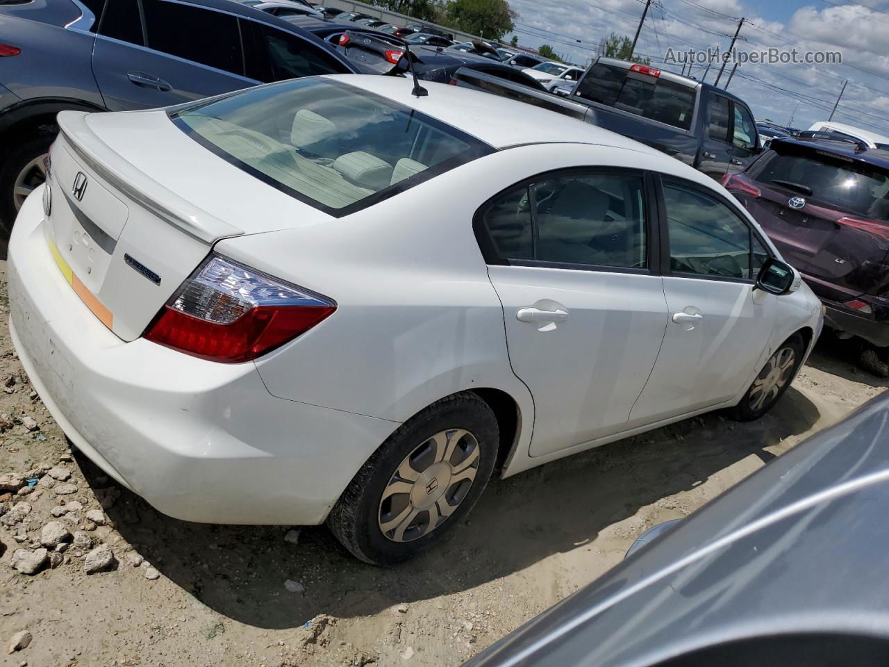 2012 Honda Civic Hybrid White vin: JHMFB4F27CS000850