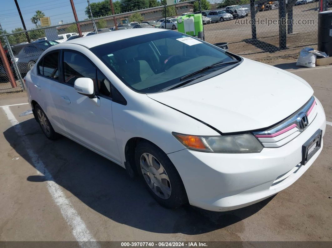 2012 Honda Civic Hybrid   White vin: JHMFB4F29CS003894