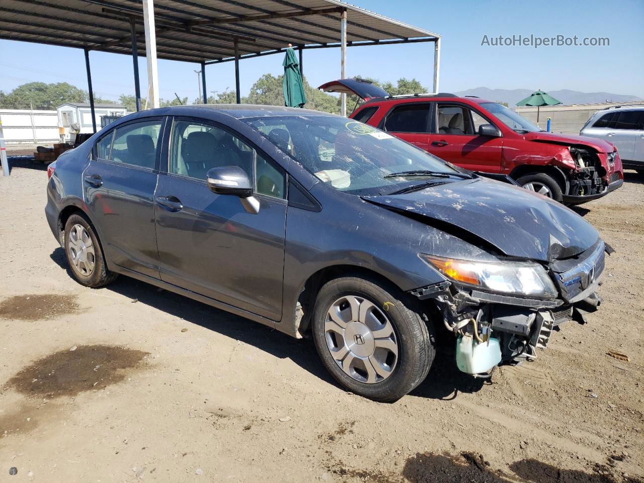 2012 Honda Civic Hybrid L Gray vin: JHMFB4F39CS010479