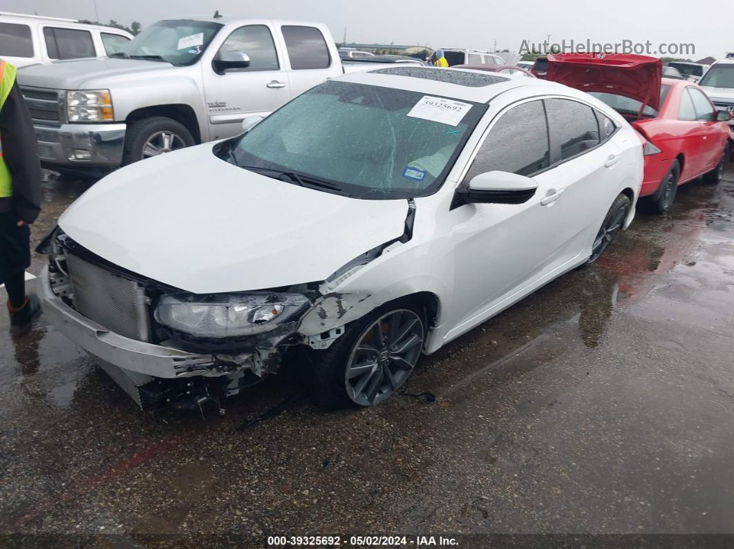 2019 Honda Civic Ex White vin: JHMFC1F38KX012186