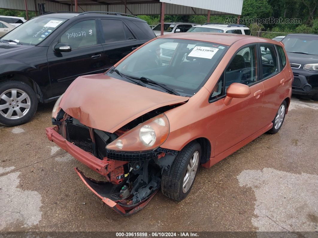 2008 Honda Fit Sport Orange vin: JHMGD37608S004241