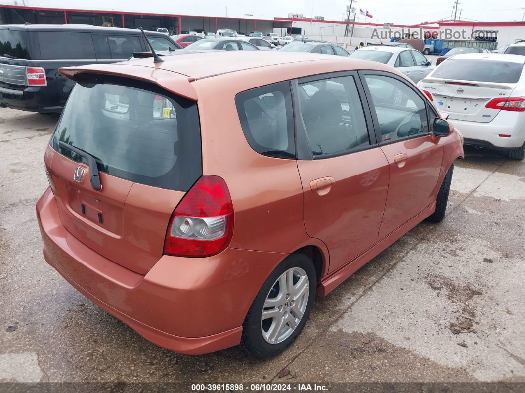 2008 Honda Fit Sport Оранжевый vin: JHMGD37608S004241