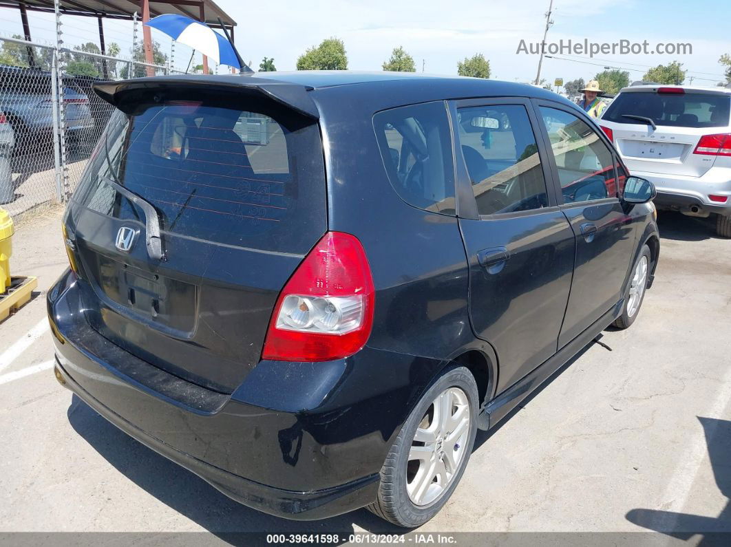 2008 Honda Fit Sport Black vin: JHMGD37628S054431