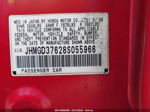 2008 Honda Fit Sport Red vin: JHMGD37628S055966