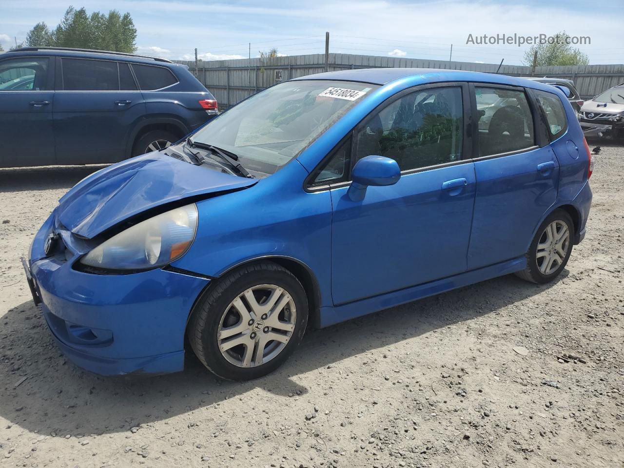 2008 Honda Fit Sport Blue vin: JHMGD37638S019106