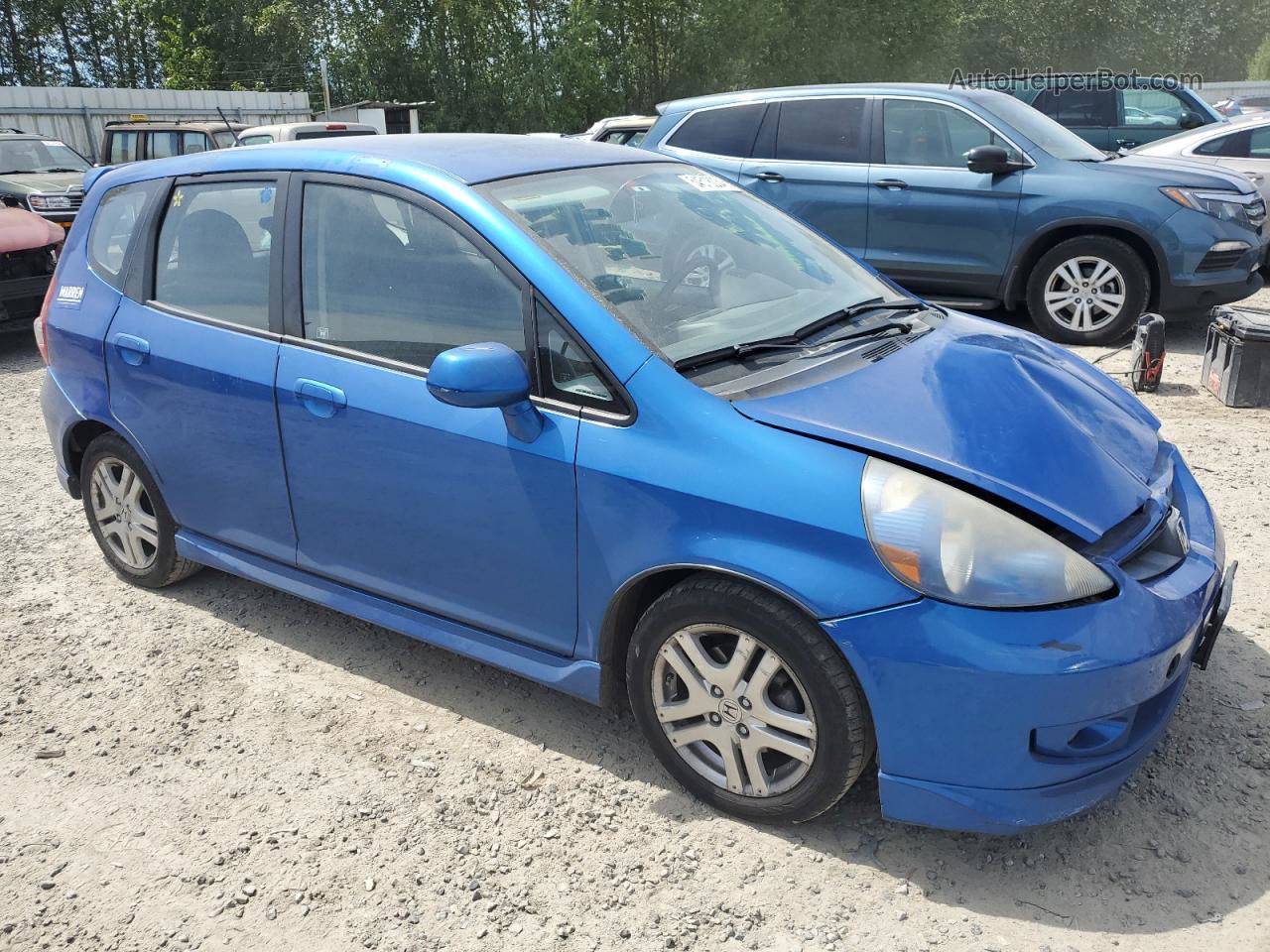 2008 Honda Fit Sport Blue vin: JHMGD37638S019106