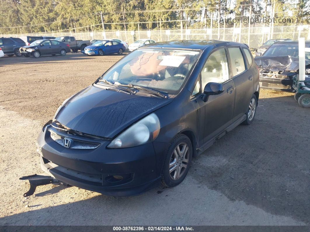 2008 Honda Fit Sport Black vin: JHMGD37648S044435