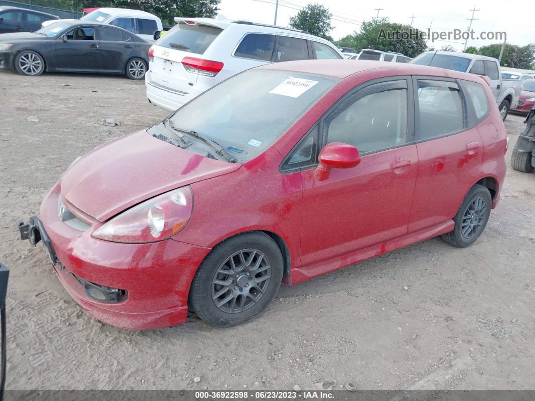 2008 Honda Fit Sport Red vin: JHMGD37668S022064