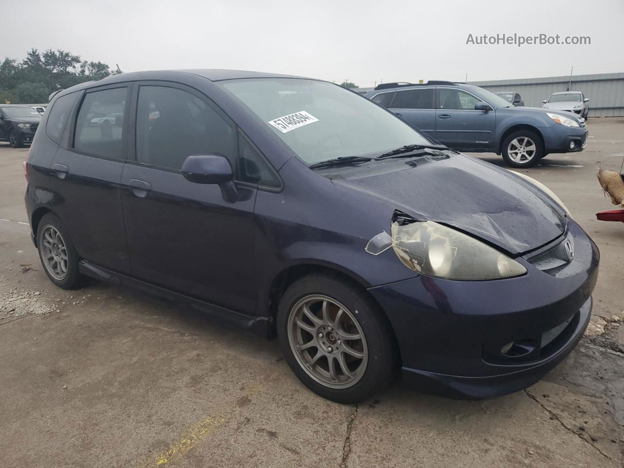 2008 Honda Fit Sport Blue vin: JHMGD37668S055498