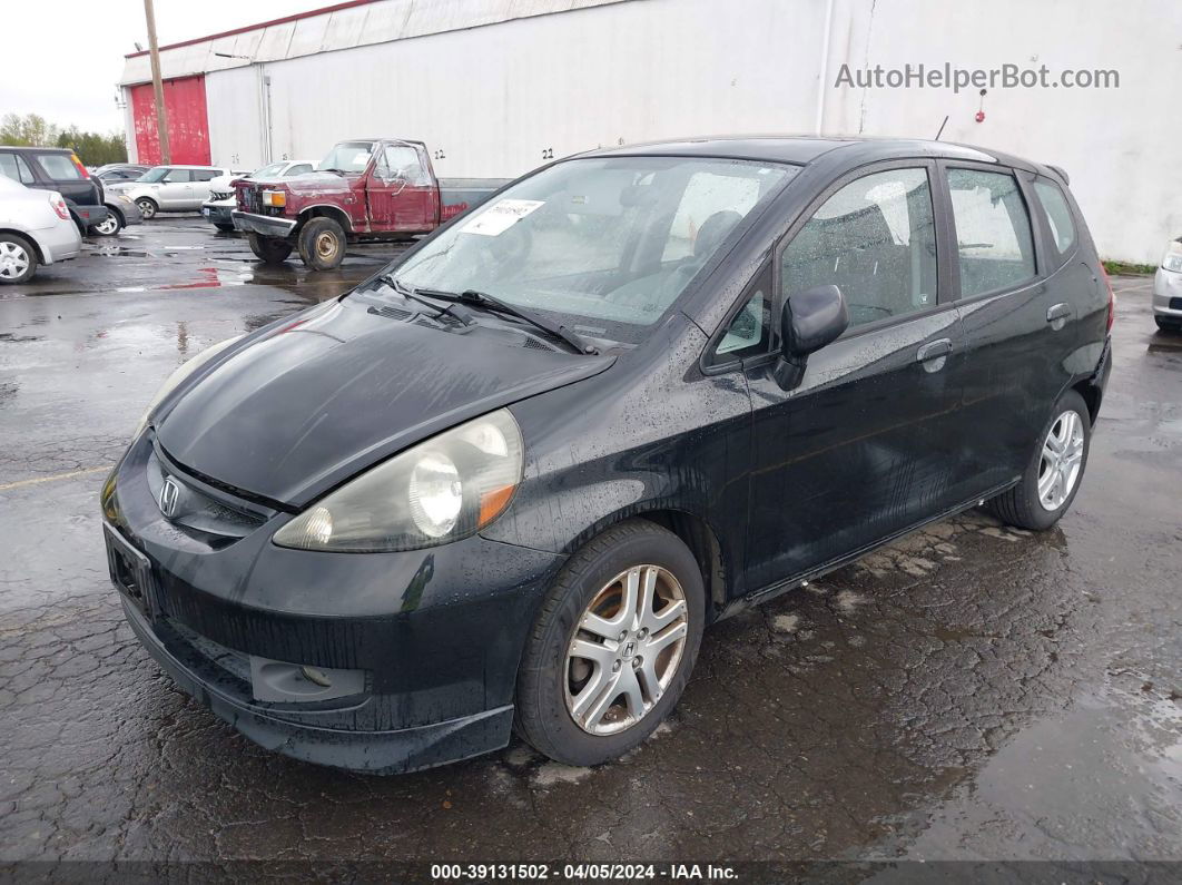 2008 Honda Fit Sport Black vin: JHMGD37688S009171