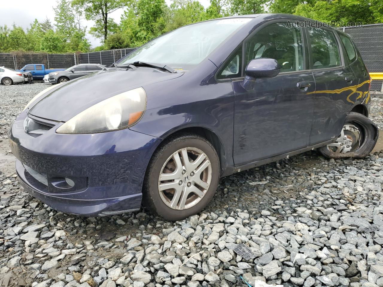 2008 Honda Fit Sport Blue vin: JHMGD376X8S008815