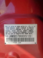 2008 Honda Fit Sport Red vin: JHMGD376X8S051051