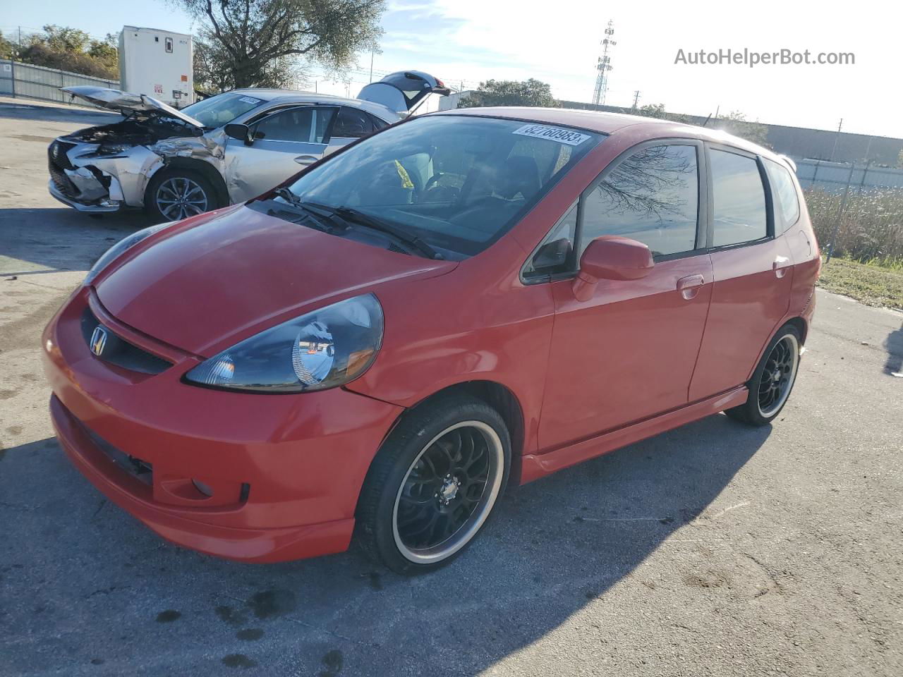 2008 Honda Fit Sport Red vin: JHMGD376X8S051051