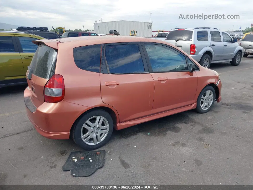 2008 Honda Fit Sport Orange vin: JHMGD38608S062106