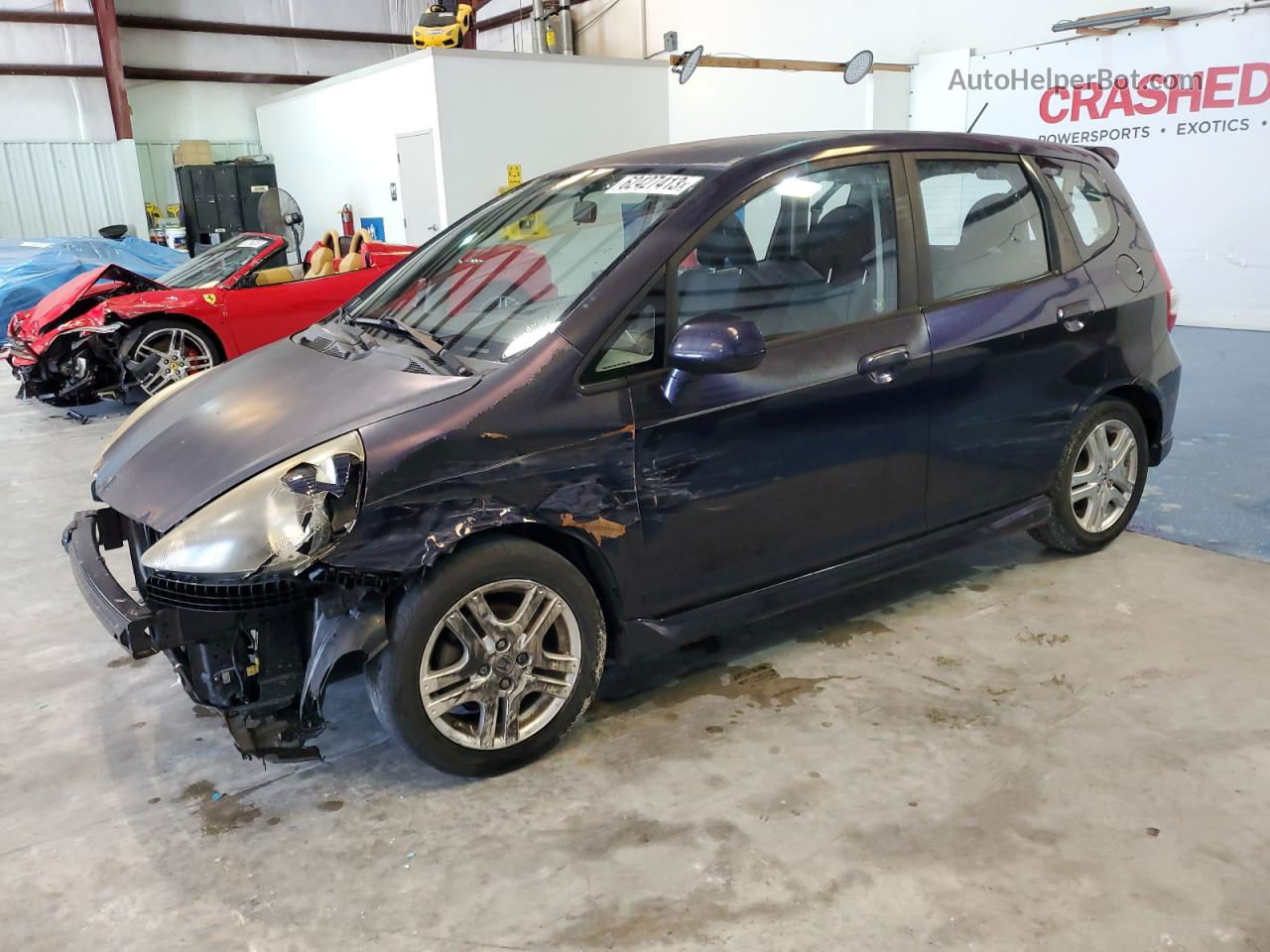 2008 Honda Fit Sport Blue vin: JHMGD38618S050806