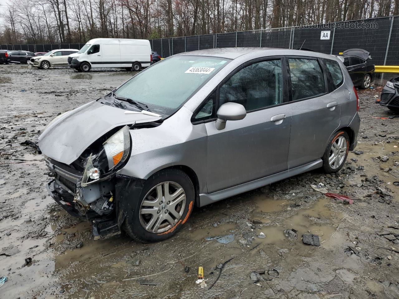 2008 Honda Fit Sport Gray vin: JHMGD38618S064334