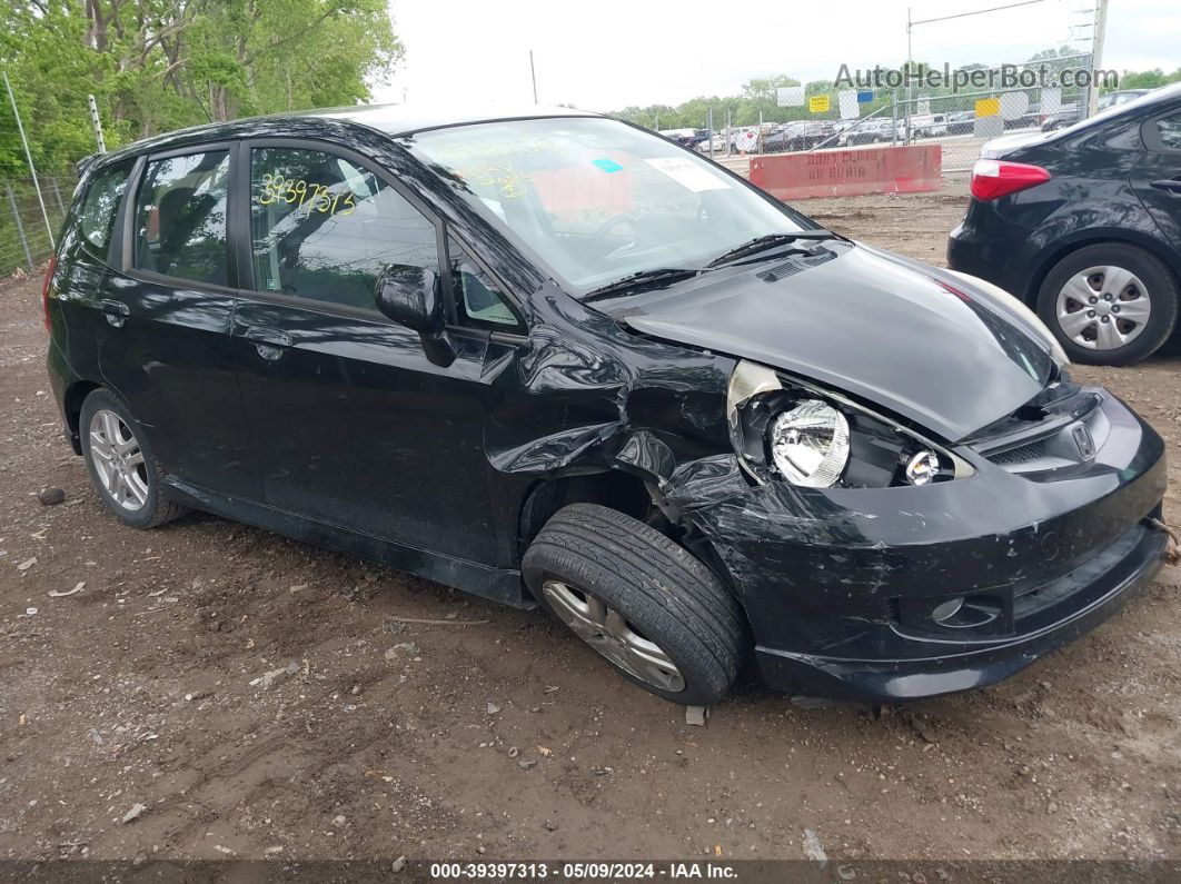 2008 Honda Fit Sport Black vin: JHMGD38628S044044