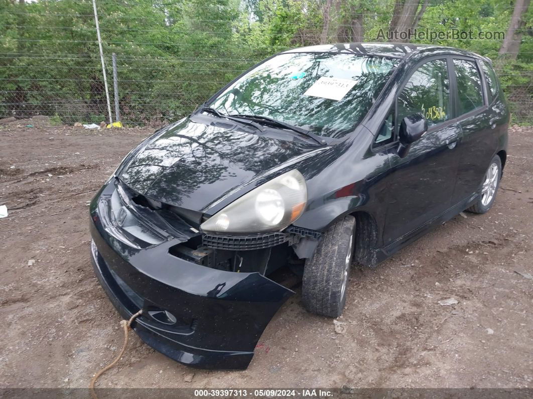 2008 Honda Fit Sport Black vin: JHMGD38628S044044