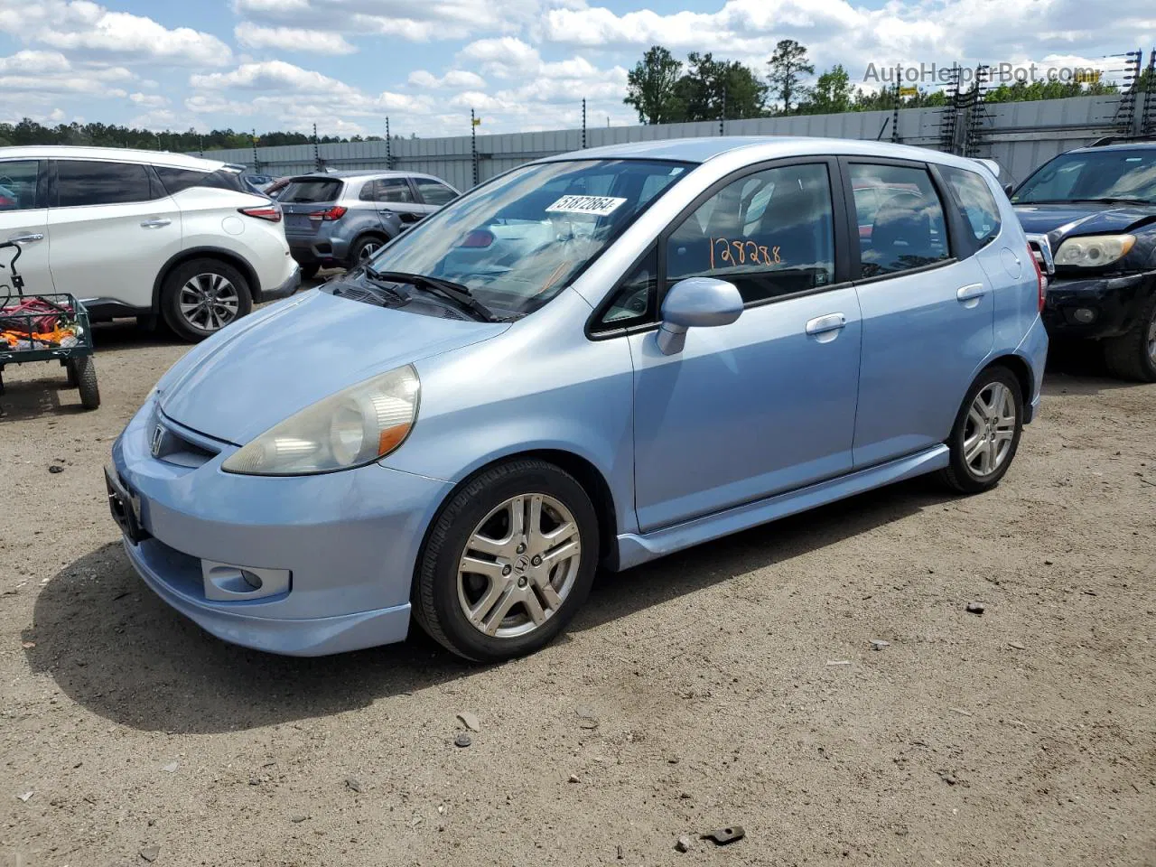 2008 Honda Fit Sport Blue vin: JHMGD38628S057375