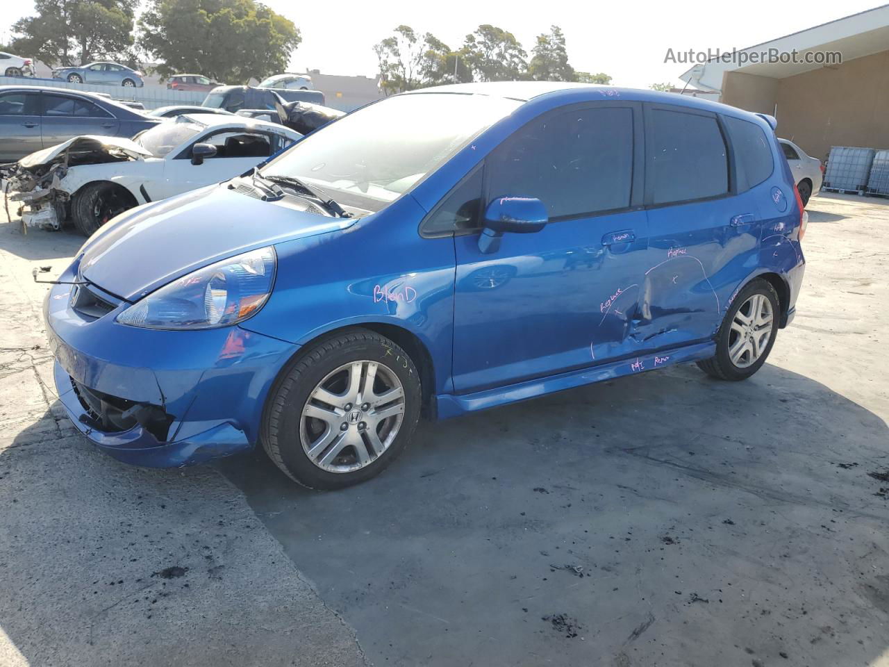 2008 Honda Fit Sport Blue vin: JHMGD38628S071079