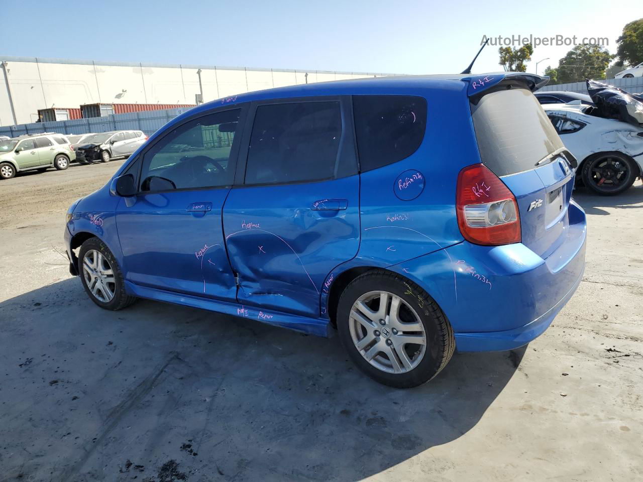 2008 Honda Fit Sport Blue vin: JHMGD38628S071079