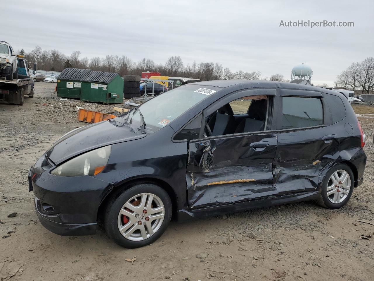 2008 Honda Fit Sport Black vin: JHMGD38638S016317