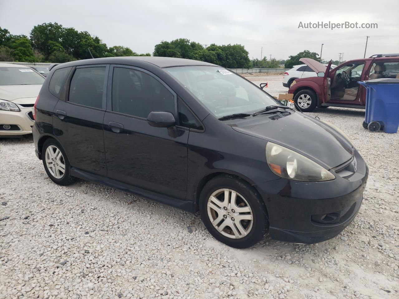 2008 Honda Fit Sport Black vin: JHMGD38638S054646