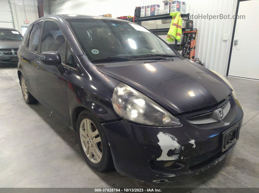 2008 Honda Fit Sport Black vin: JHMGD38638S055814