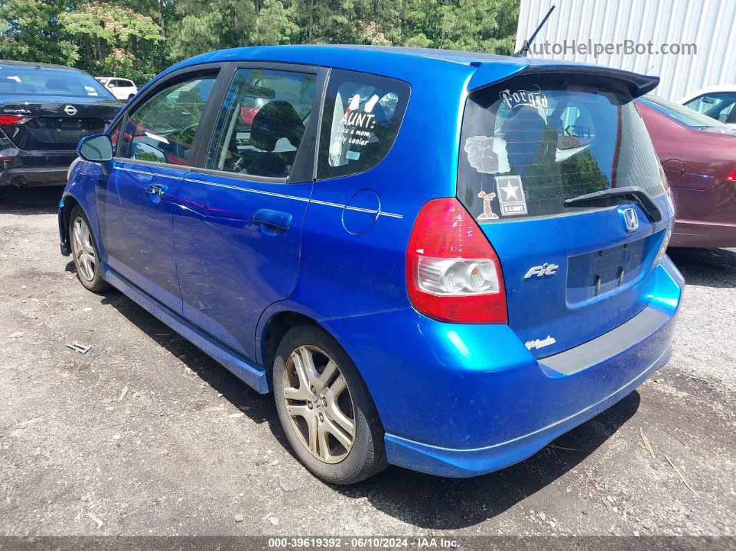 2008 Honda Fit Sport Blue vin: JHMGD38648S003544