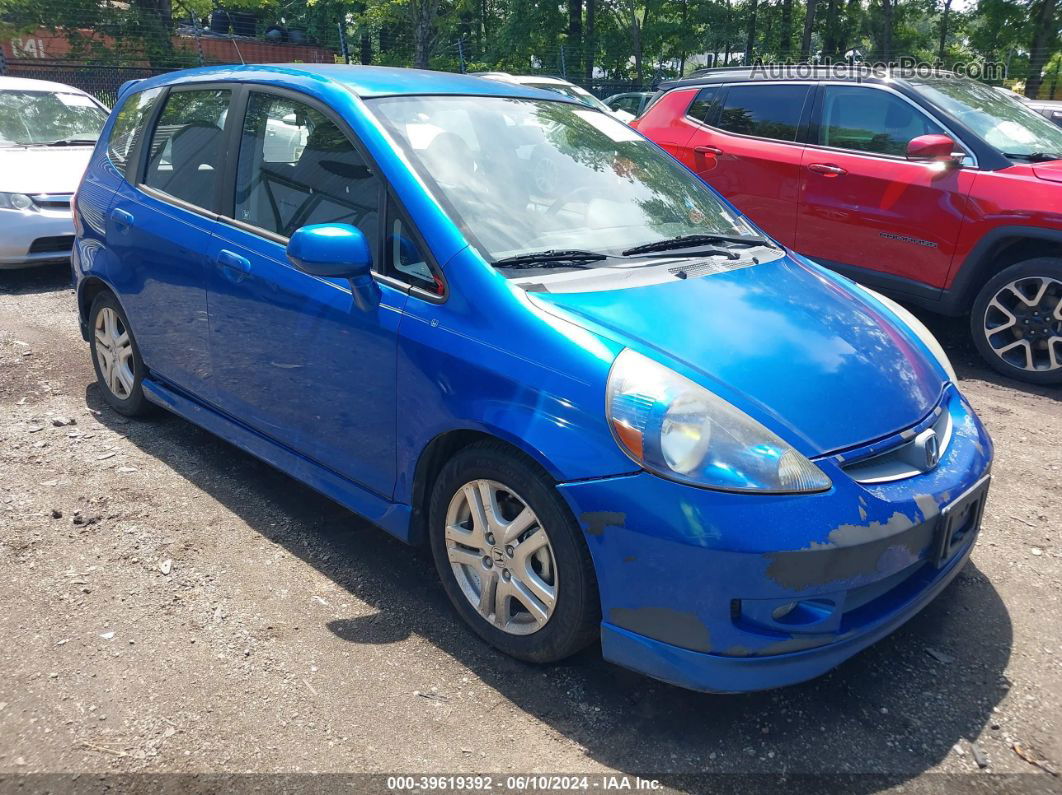 2008 Honda Fit Sport Blue vin: JHMGD38648S003544