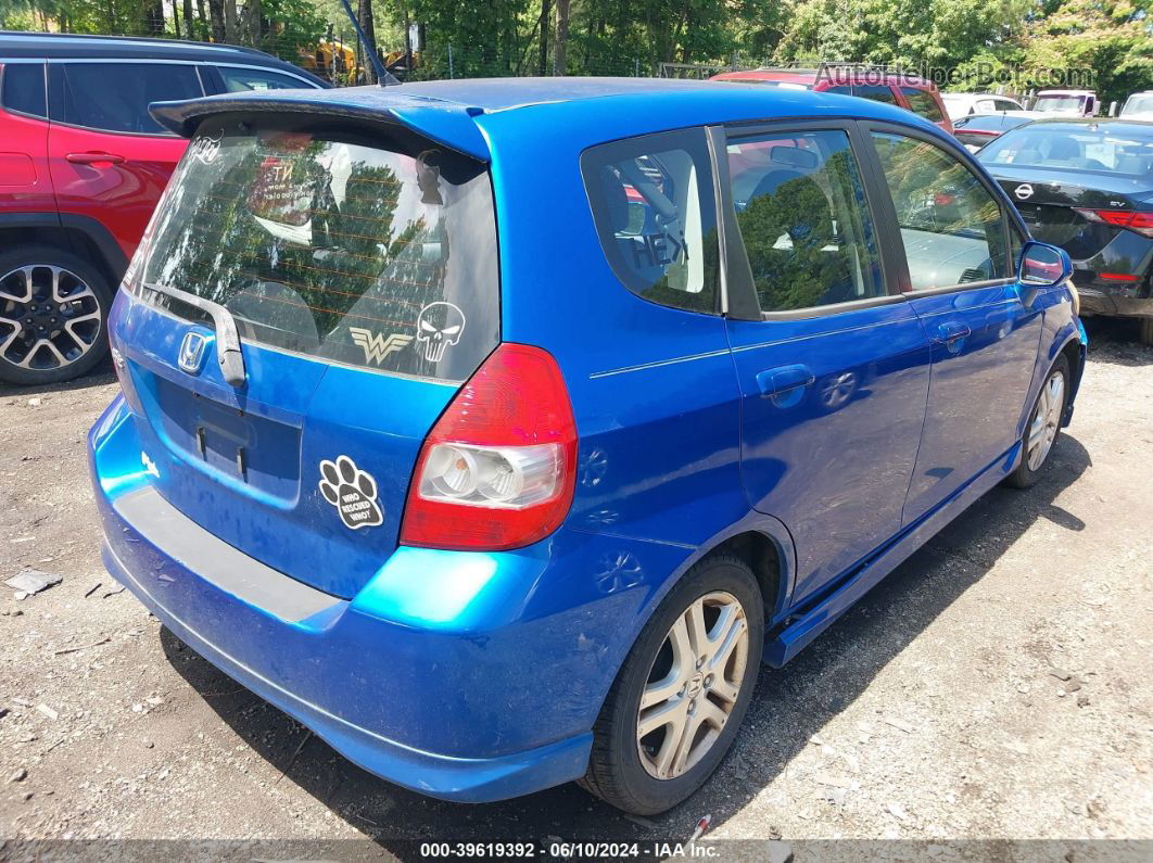 2008 Honda Fit Sport Blue vin: JHMGD38648S003544