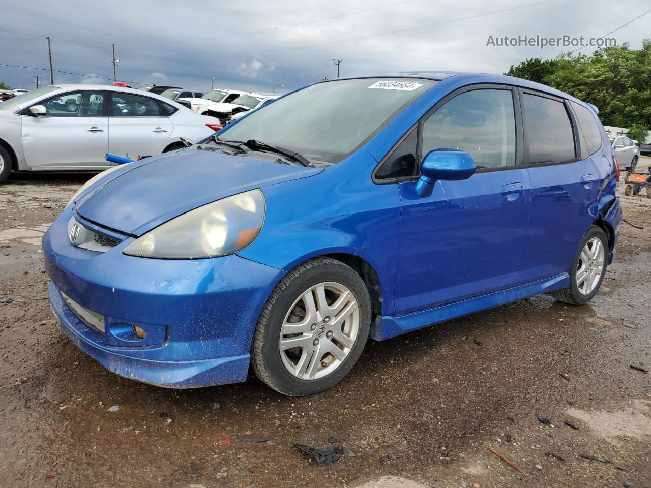 2008 Honda Fit Sport Blue vin: JHMGD38648S008968