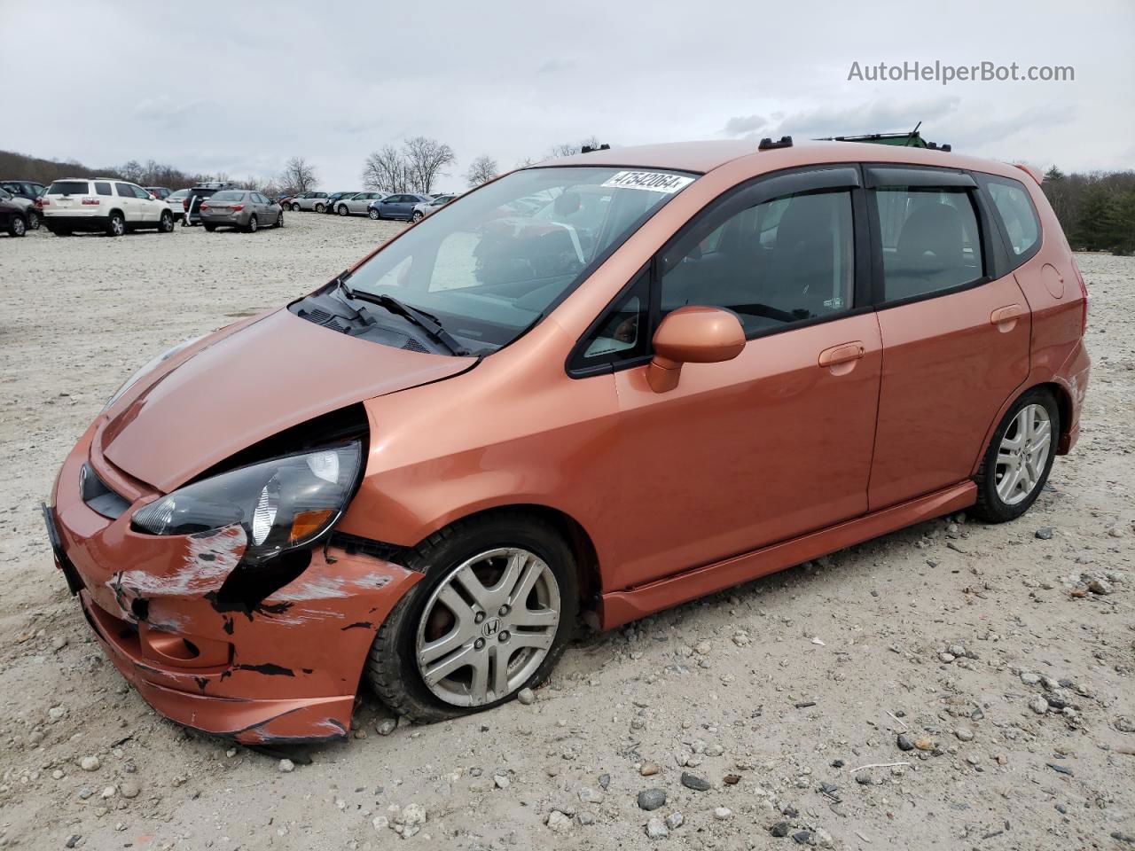 2008 Honda Fit Sport Orange vin: JHMGD38648S015421