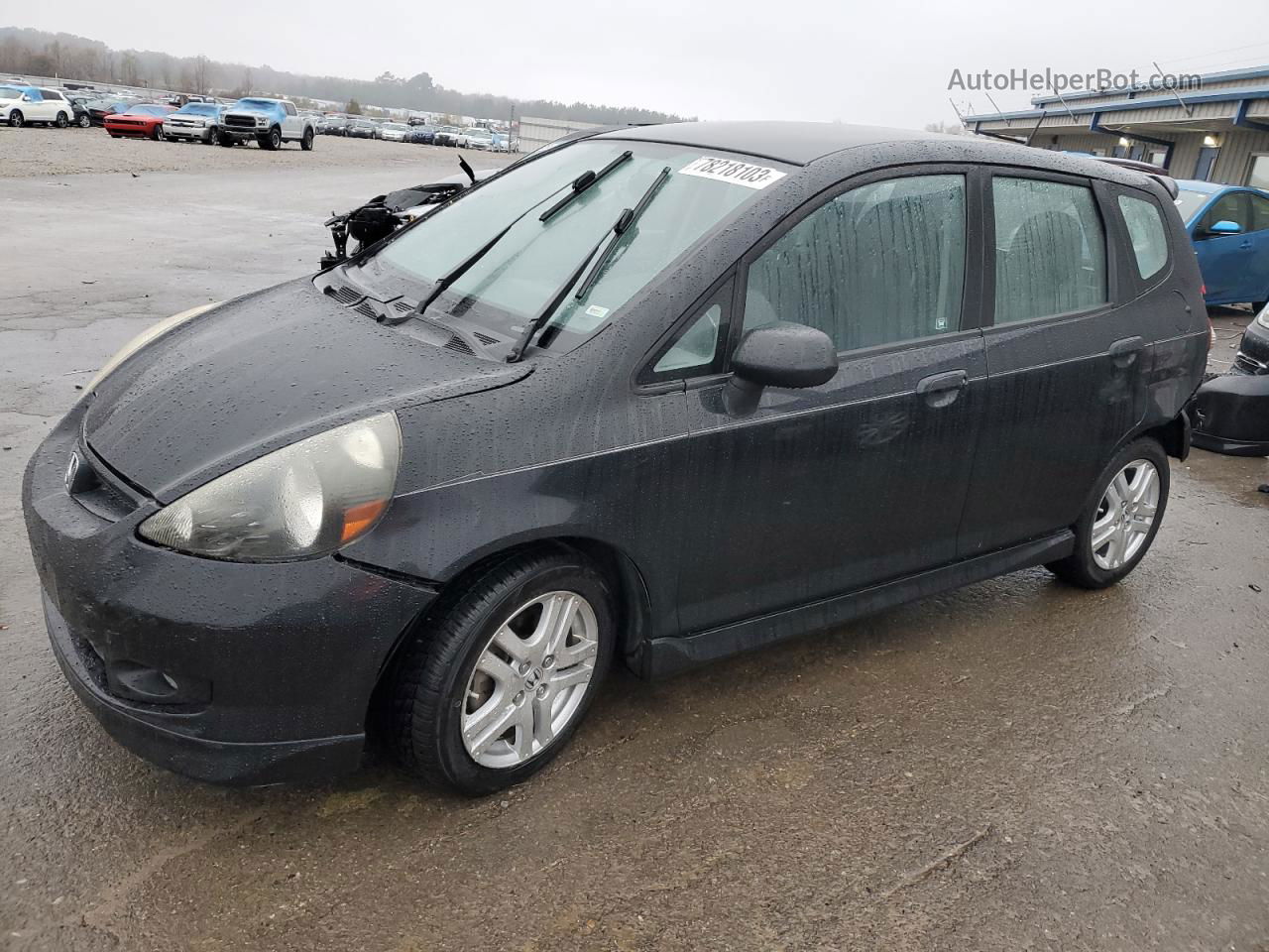 2008 Honda Fit Sport Black vin: JHMGD38648S047186