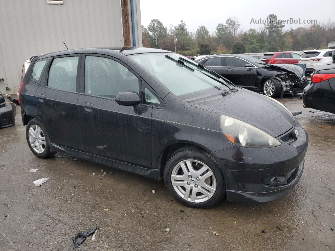 2008 Honda Fit Sport Black vin: JHMGD38648S047186