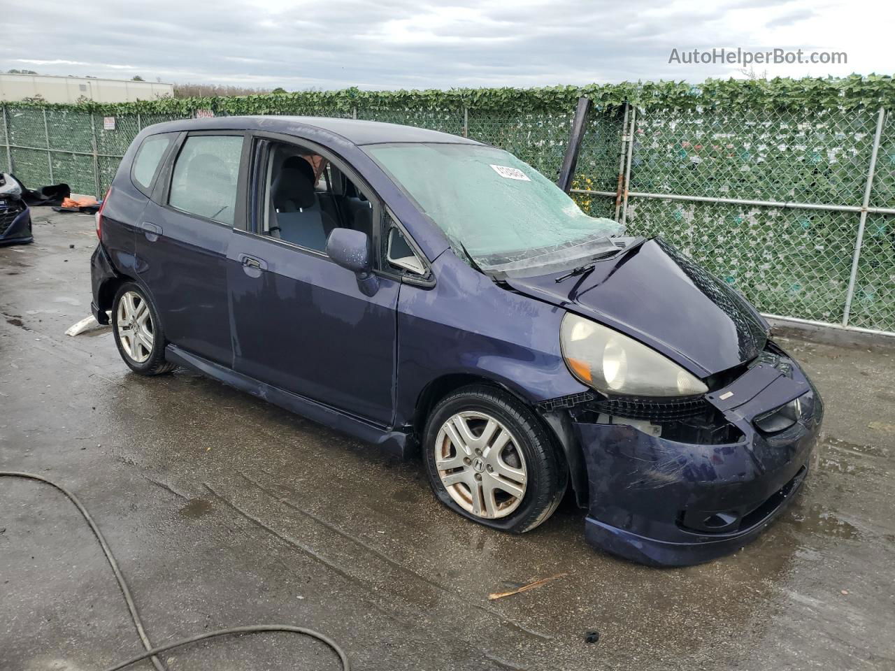 2008 Honda Fit Sport Blue vin: JHMGD38658S010955