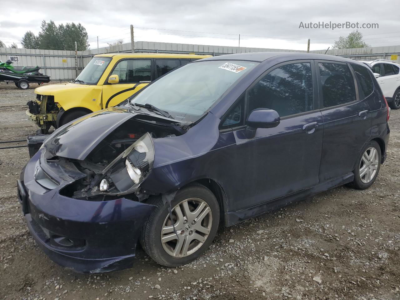 2008 Honda Fit Sport Purple vin: JHMGD38658S015041