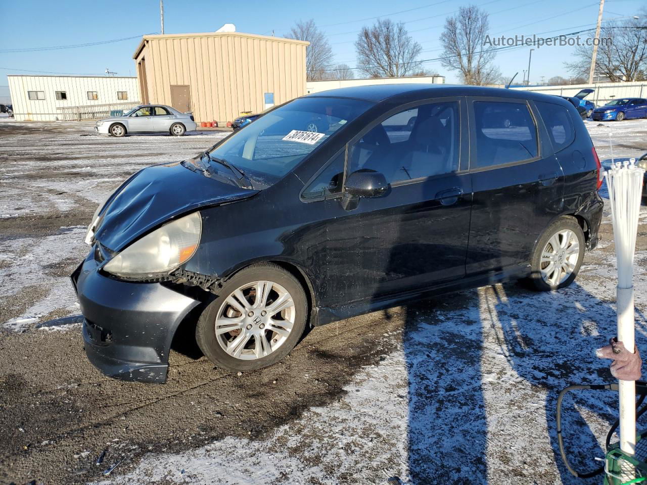 2008 Honda Fit Sport Black vin: JHMGD38658S057886