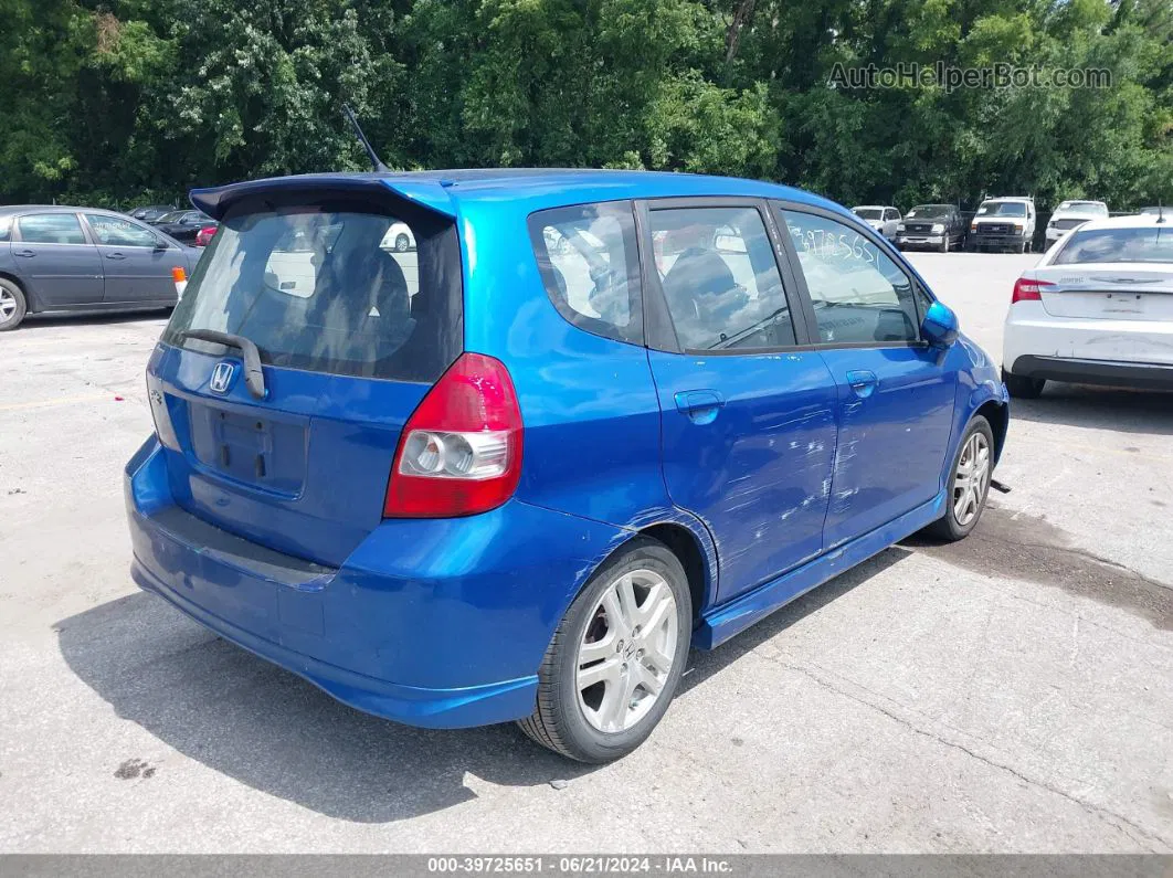 2008 Honda Fit Sport Blue vin: JHMGD38668S002234