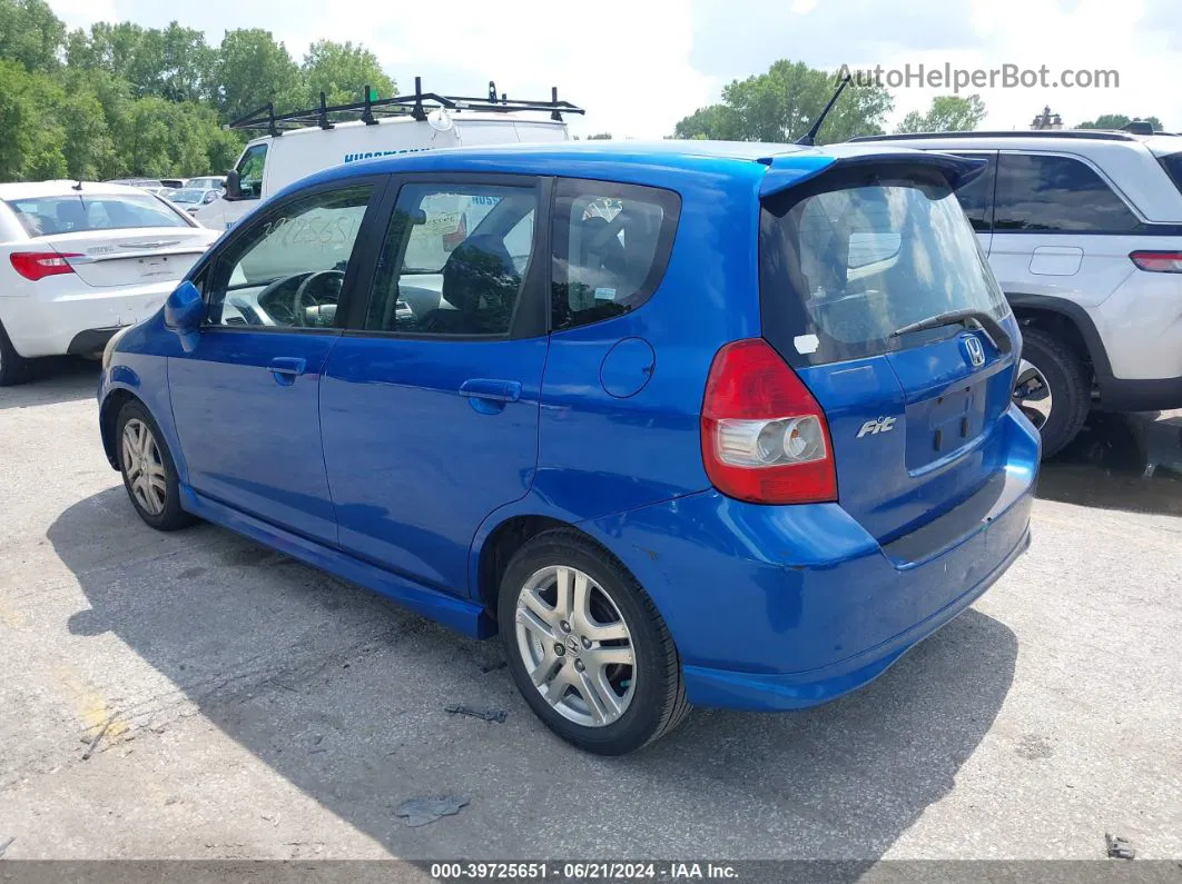 2008 Honda Fit Sport Blue vin: JHMGD38668S002234