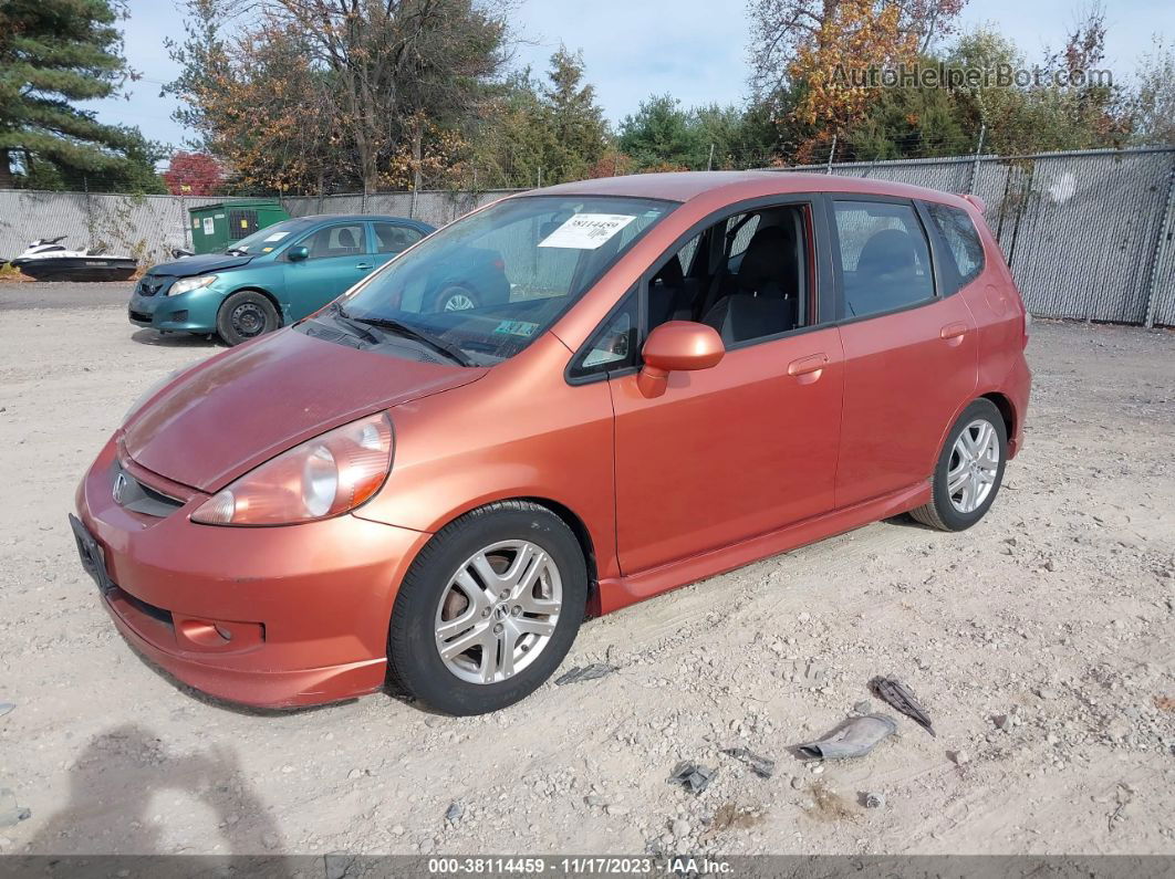 2008 Honda Fit Sport Orange vin: JHMGD38668S015467