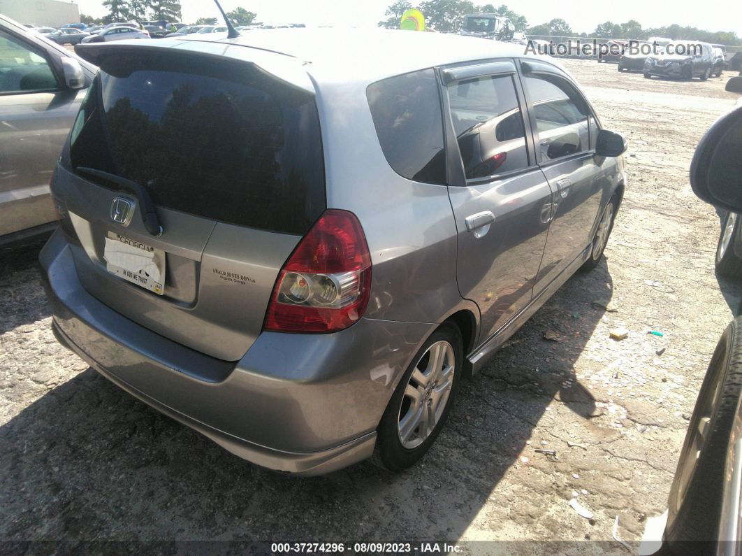 2008 Honda Fit Sport Gray vin: JHMGD38668S043172